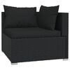 vidaXL 8 Piece Garden Lounge Set with Cushions Black Poly Rattan