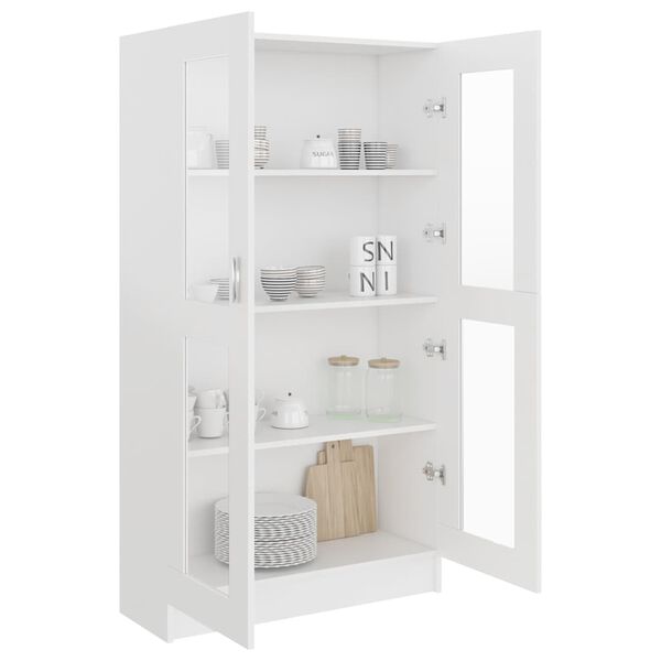 vidaXL Vitrine Cabinet White 82.5x30.5x150 cm Engineered Wood