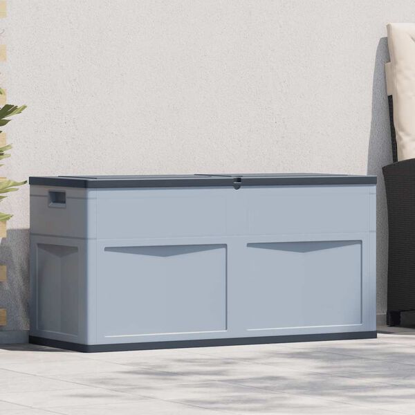 vidaXL Garden Storage Box 320 L Grey Black