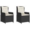 vidaXL Reclining Garden Chairs 2 pcs Black Poly Rattan