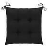 vidaXL Garden Chairs with Black Cushions 2 pcs Solid Teak Wood