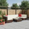 vidaXL 7 Piece Garden Lounge Set with Cushions Poly Rattan Brown