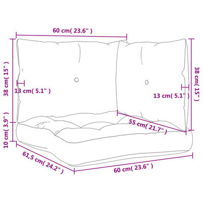 vidaXL Pallet Cushions 3 pcs Cream Fabric