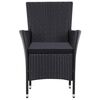 vidaXL 7 Piece Outdoor Dining Set Poly Rattan Black