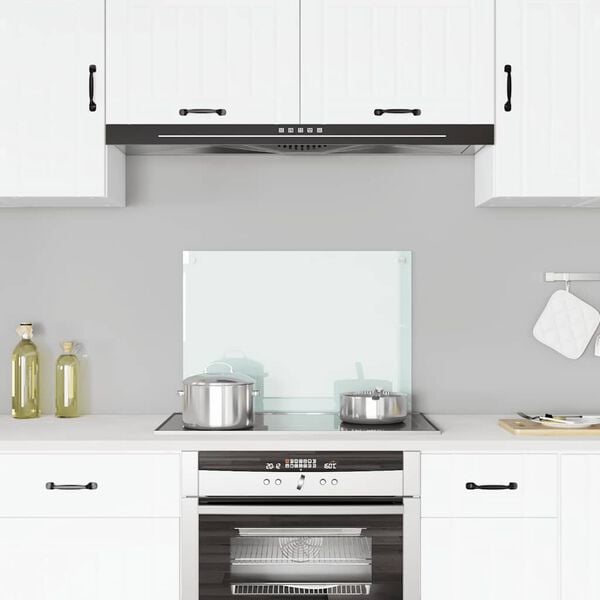vidaXL Kitchen Backsplash White 70 x 50 cm Tempered Glass