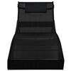 vidaXL Sun Lounger with Pillow Poly Rattan Black