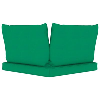 vidaXL Garden 2-Seater Pallet Sofa with Green Cushions Pinewood