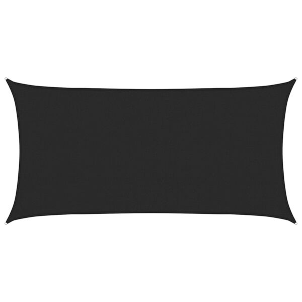 vidaXL Sunshade Sail 160 g/m² Black 2.5x5 m HDPE