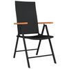 vidaXL 5 Piece Garden Dining Set Black
