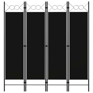 vidaXL 4-Panel Room Divider Black 160x180 cm