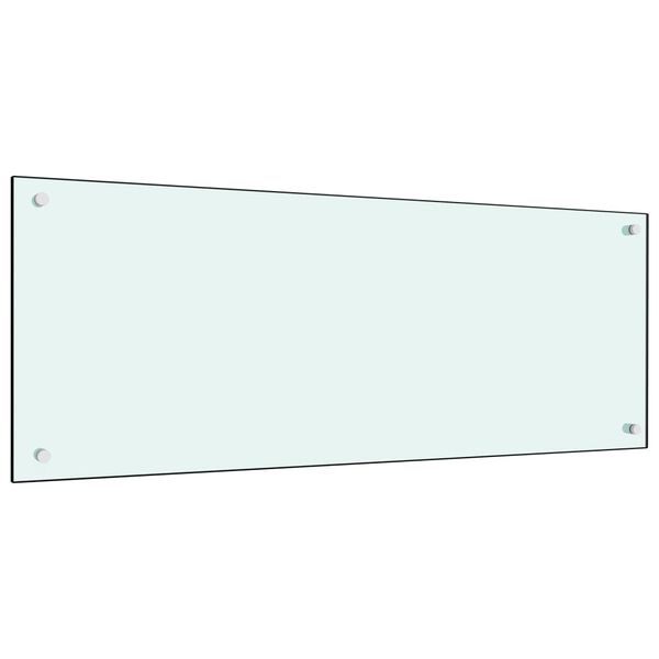 vidaXL Kitchen Backsplash White 100 x 40 cm Tempered Glass