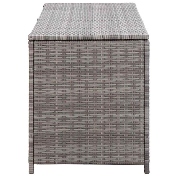 vidaXL Garden Storage Box Grey 150x50x60 cm Poly Rattan