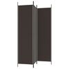 vidaXL 3-Panel Room Divider Brown 150x200 cm Fabric
