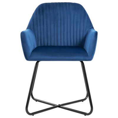 vidaXL Dining Chairs 2 pcs Blue Velvet