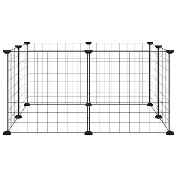 vidaXL 8-Panel Pet Cage Black 35x35 cm Steel