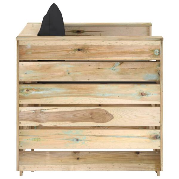 vidaXL 2 Piece Garden Lounge Set with Cushions Green Impregnated Wood