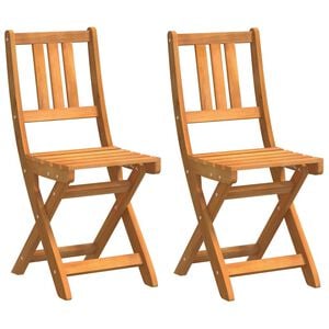 vidaXL Garden Chair with Cushion Folding 2 pcs Solid Acacia Wood
