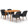 vidaXL 5 Piece Garden Dining Set Black