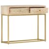 vidaXL Console Table Gold 90x30x75 cm Solid Mango Wood