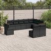 vidaXL 10 Piece Garden Sofa Set with Cushions Black Poly Rattan