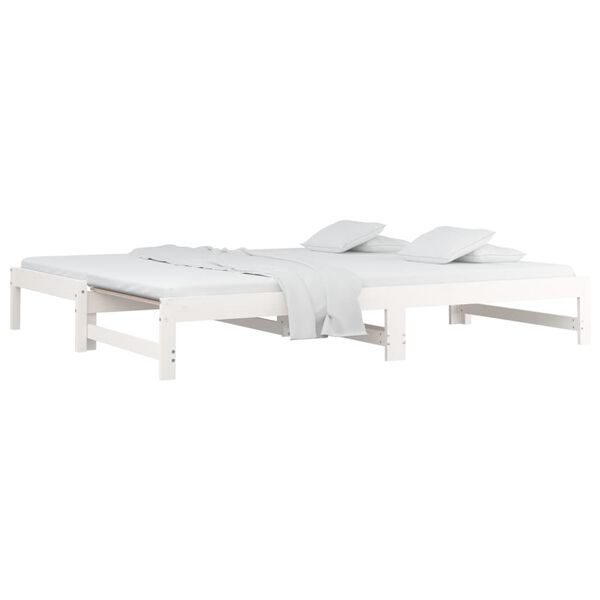 vidaXL Pull-out Day Bed without Mattress White 2x(90x200) cm