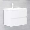 vidaXL 2 Piece Bathroom Furniture Set High Gloss White Engineered Wood