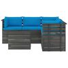 vidaXL 6 Piece Garden Pallet Lounge Set with Cushions Solid Pinewood
