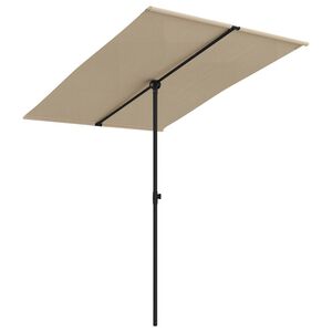 vidaXL Garden Parasol with Aluminium Pole 2x1.5 m Taupe