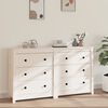 vidaXL Sideboard White 140x35x80 cm Solid Wood Pine