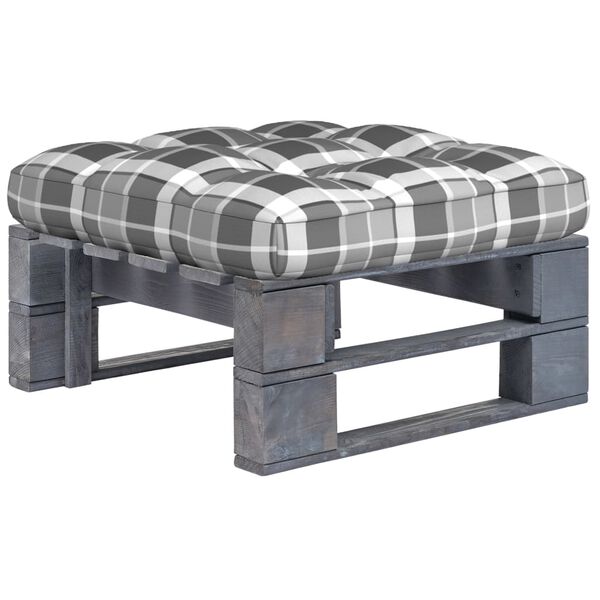 vidaXL Garden Pallet Ottoman Grey Impregnated Pinewood