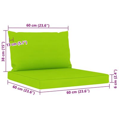 vidaXL 6 Piece Garden Lounge Set Bright Green Cushion Impregnated Pinewood