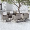 vidaXL 7 Piece Garden Dining Set with Cushions Grey and Black