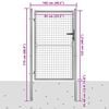 vidaXL Garden Gate Galvanised Steel 100x125 cm Silver