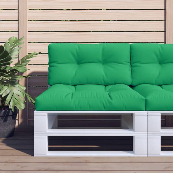 vidaXL Pallet Cushions 2 pcs Green Fabric