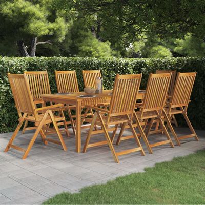 vidaXL 9 Piece Garden Dining Set Solid Wood Acacia