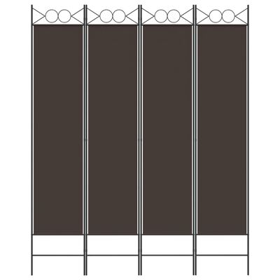 vidaXL 4-Panel Room Divider Brown 160x200 cm Fabric