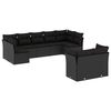 vidaXL 9 Piece Garden Sofa Set with Cushions Black Poly Rattan