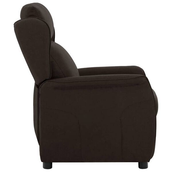 vidaXL Recliner Chair Dark Brown 66.5 x 94 x 101.5 cm Polyester