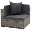 vidaXL 7 Piece Garden Lounge Set with Cushions Poly Rattan Grey