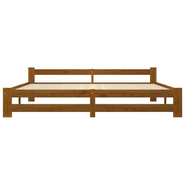 vidaXL Bed Frame without Mattress Honey Brown Solid Pine Wood 200x200cm