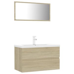 vidaXL Bathroom Furniture Set | Sonoma Oak | Engineered wood | Medium
