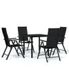 vidaXL 5 Piece Garden Dining Set Black