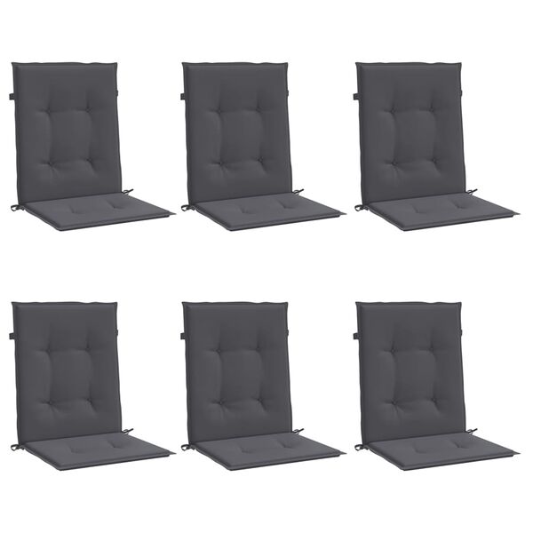 vidaXL Garden Lowback Chair Cushions 6 pcs Anthracite Oxford Fabric
