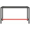 vidaXL Work Bench Frame Matte Black and Matte Red 140x50x79 cm Metal