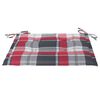 vidaXL Garden Chairs 2 pcs Red Check Pattern Cushions Solid Teak Wood