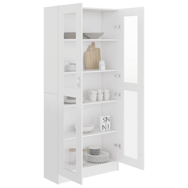 vidaXL Vitrine Cabinet White 82.5x30.5x185 cm Engineered Wood