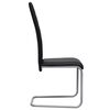vidaXL Cantilever Dining Chairs 2 pcs Black Faux Leather