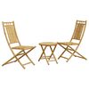 vidaXL Bistro Set | Natural Bamboo | Bamboo | 3 piece set | Foldable