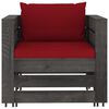 vidaXL 7 Piece Garden Lounge Set with Cushions Grey Impregnated Wood