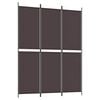 vidaXL 3-Panel Room Divider Brown 150x200 cm Fabric
